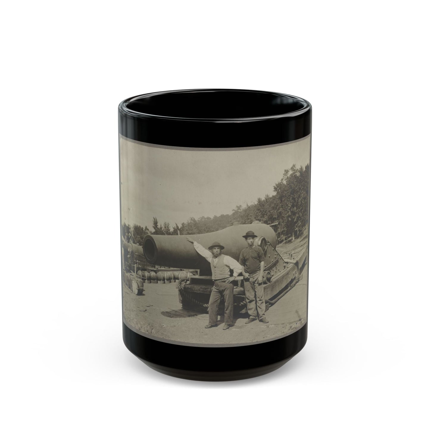 15 In. Gun Near Wash., D.C. Aug. 1865 (U.S. Civil War) Black Coffee Mug