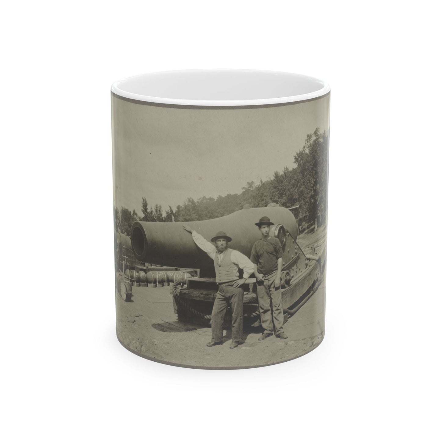 15 In. Gun Near Wash., D.C. Aug. 1865 (U.S. Civil War) White Coffee Mug-11oz-The Sticker Space