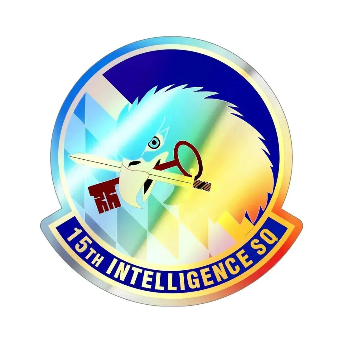 15 Intelligence Squadron ACC (U.S. Air Force) Holographic STICKER Die-Cut Vinyl Decal 5 Inch Holographic - The Sticker Space