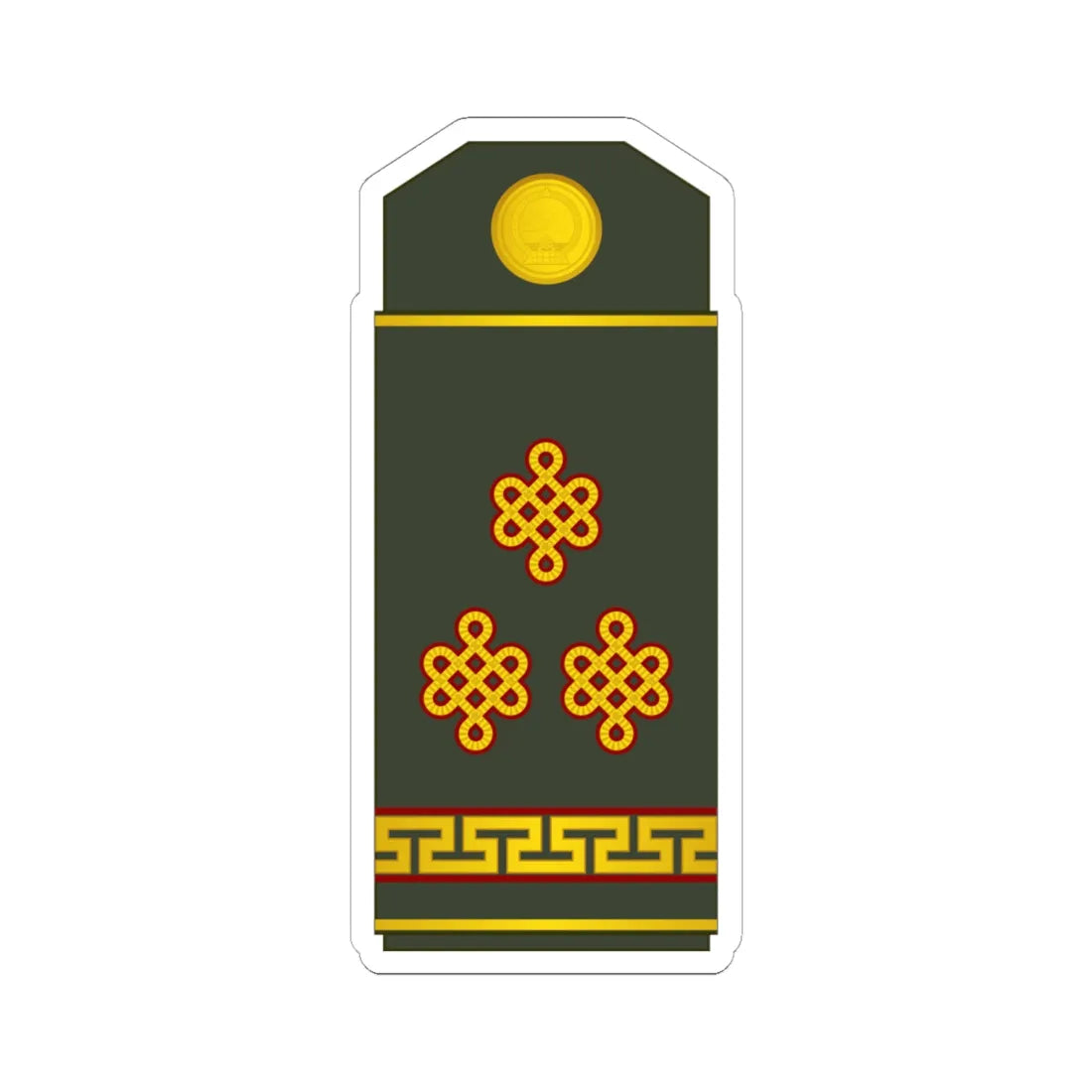 15 Mongolian Army COL (Mongolia) (Military Rank) STICKER Vinyl Kiss-Cut Decal 6 Inch White - The Sticker Space