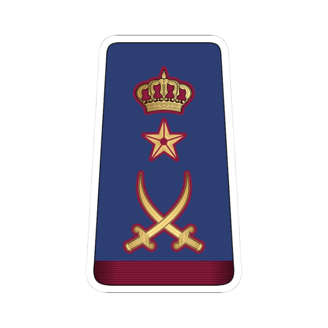 15. QEAF LG (Qatar) (Military Rank) STICKER Vinyl Kiss-Cut Decal 3 Inch White - The Sticker Space