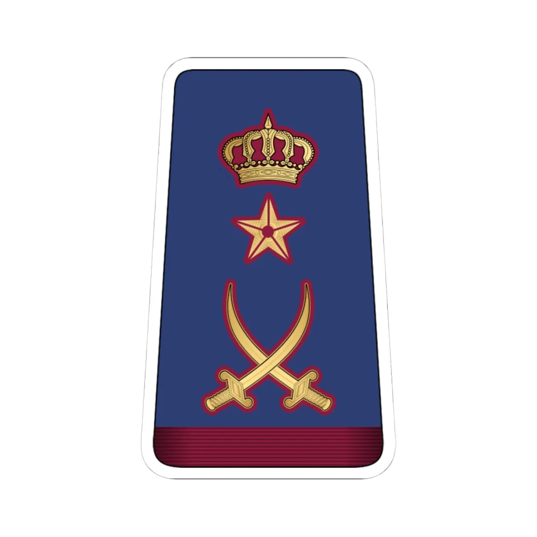 15. QEAF LG (Qatar) (Military Rank) STICKER Vinyl Kiss-Cut Decal 4 Inch White - The Sticker Space