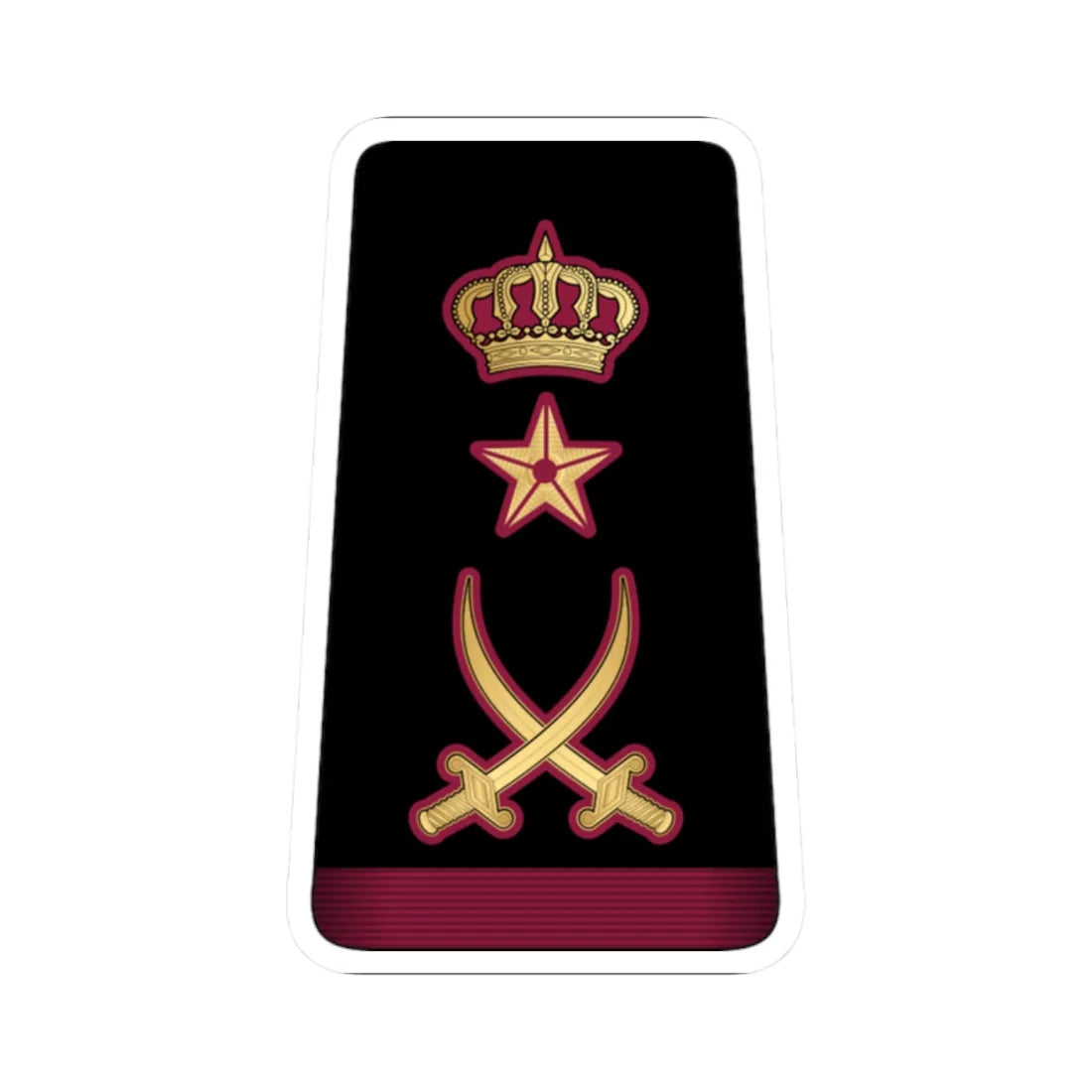 15. QENF LG (Qatar) (Military Rank) STICKER Vinyl Kiss-Cut Decal 2 Inch White - The Sticker Space