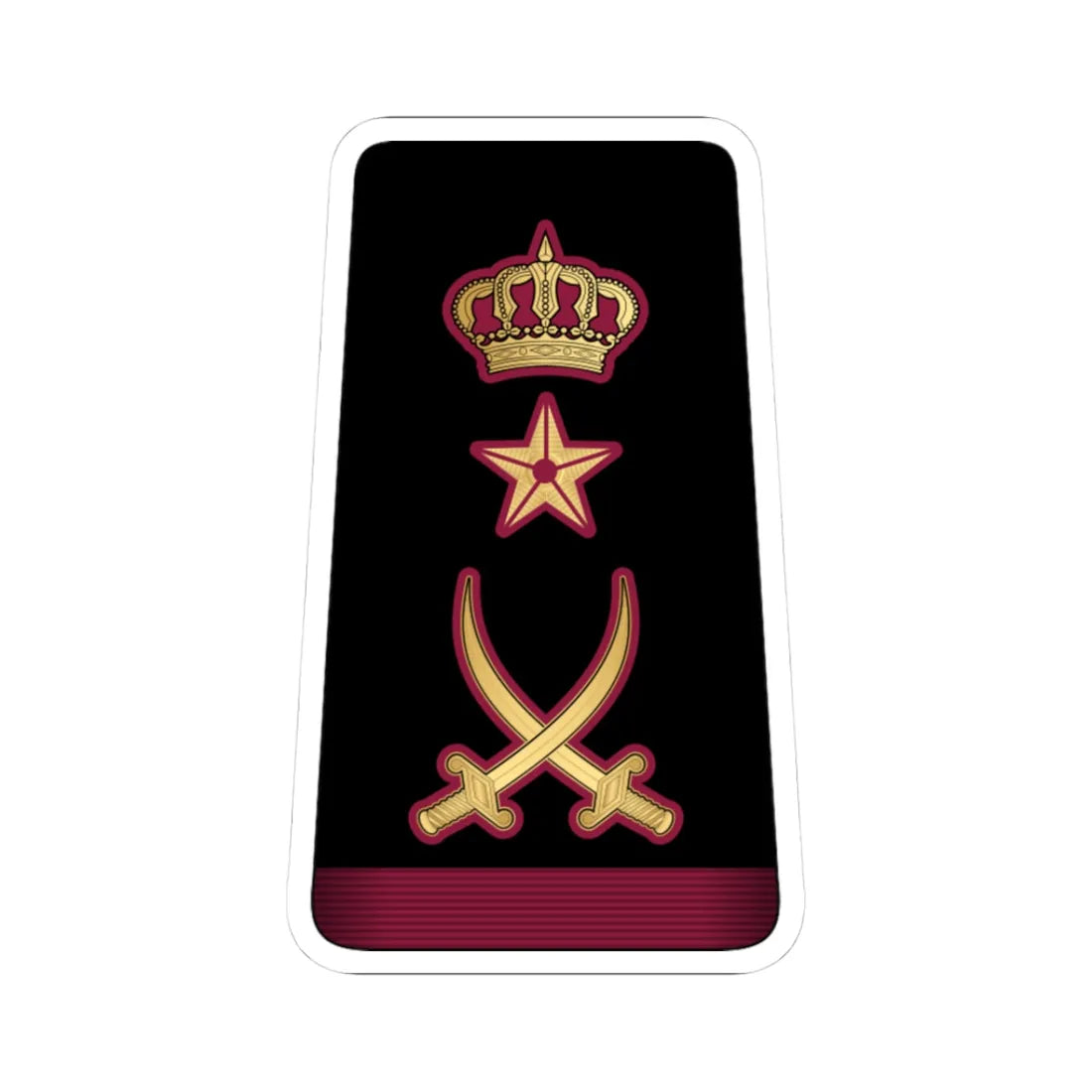 15. QENF LG (Qatar) (Military Rank) STICKER Vinyl Kiss-Cut Decal 3 Inch White - The Sticker Space