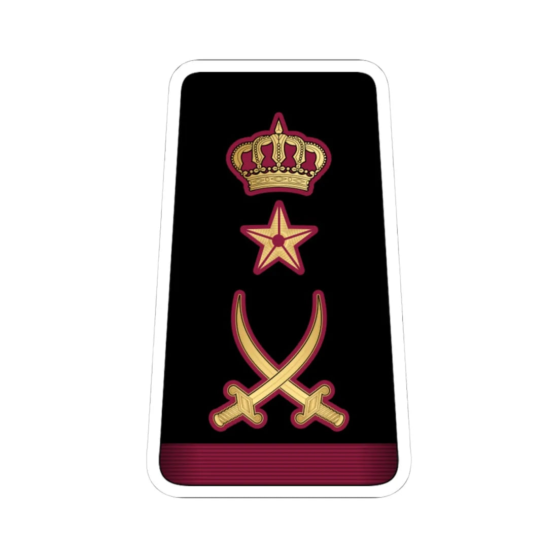 15. QENF LG (Qatar) (Military Rank) STICKER Vinyl Kiss-Cut Decal 4 Inch White - The Sticker Space