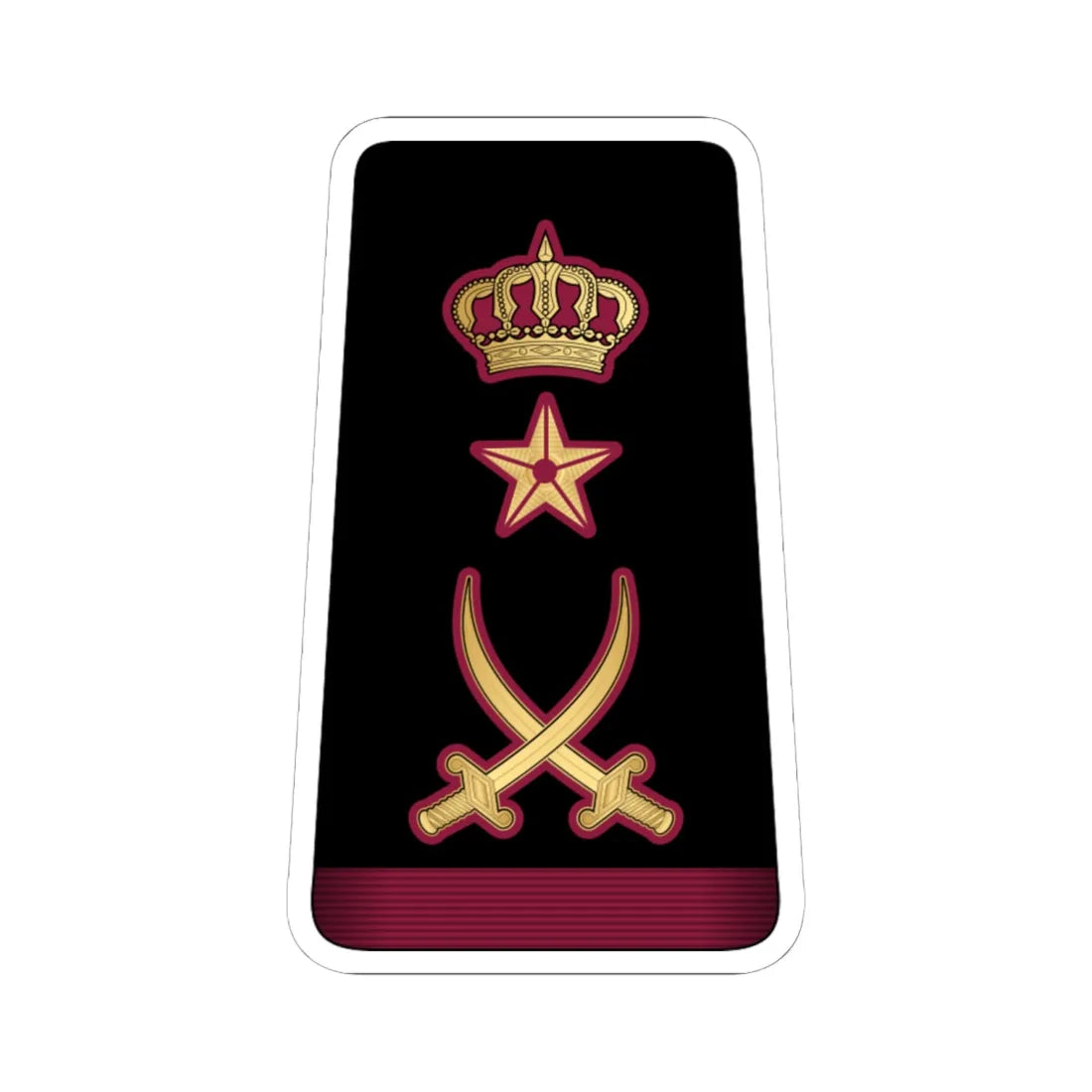 15. QENF LG (Qatar) (Military Rank) STICKER Vinyl Kiss-Cut Decal 6 Inch White - The Sticker Space