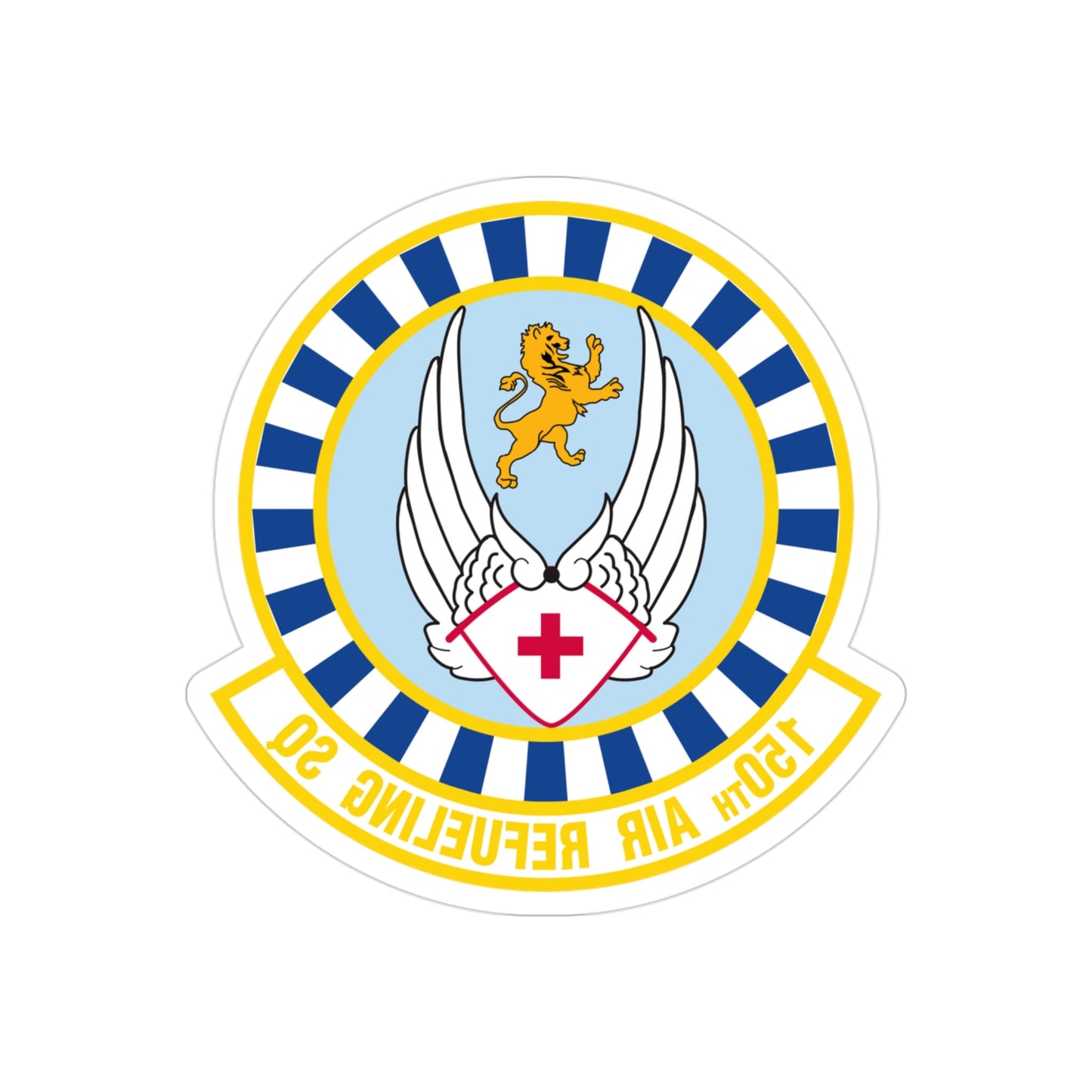 150 Air Refueling Squadron (U.S. Air Force) REVERSE PRINT Transparent STICKER-3" × 3"-The Sticker Space