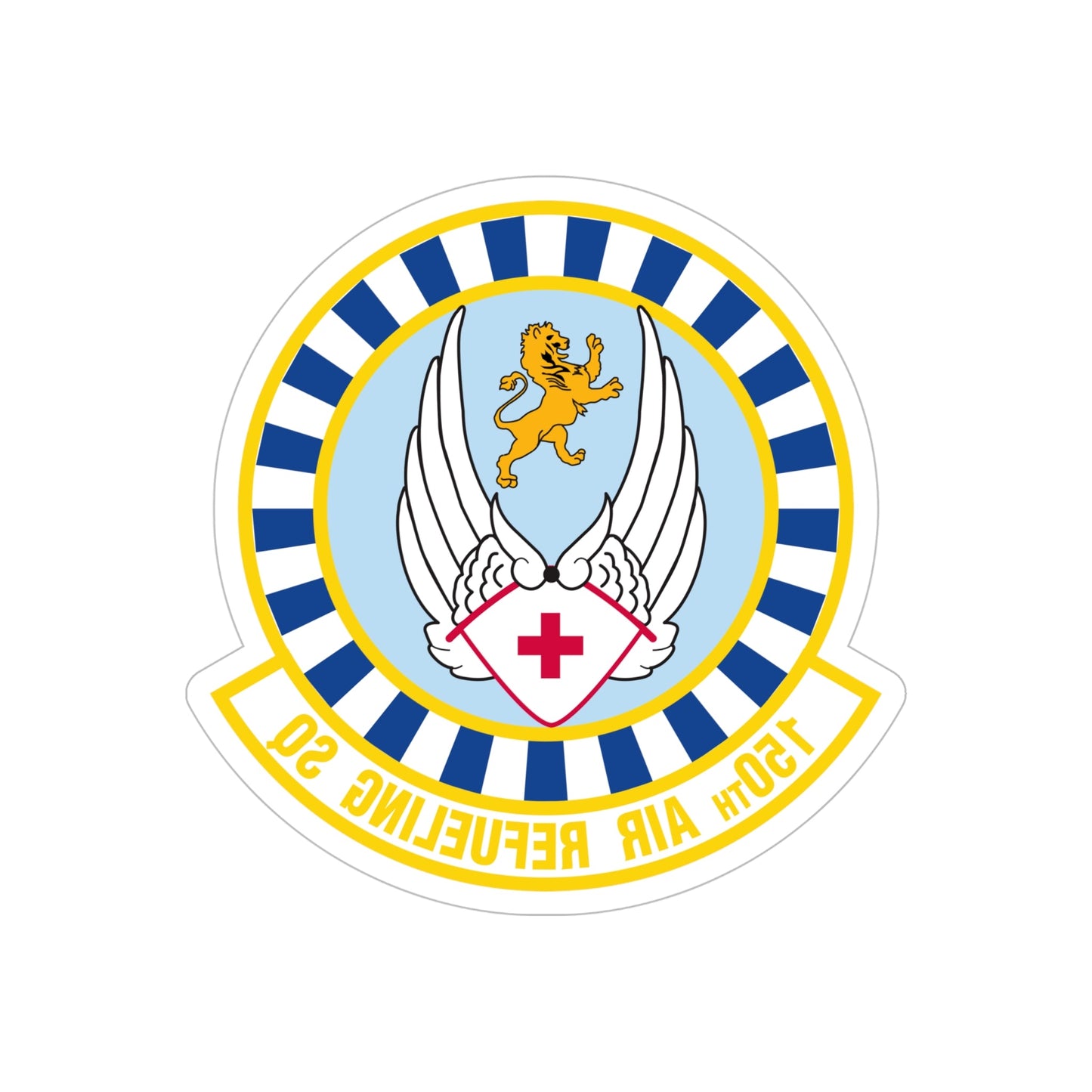 150 Air Refueling Squadron (U.S. Air Force) REVERSE PRINT Transparent STICKER-6" × 6"-The Sticker Space