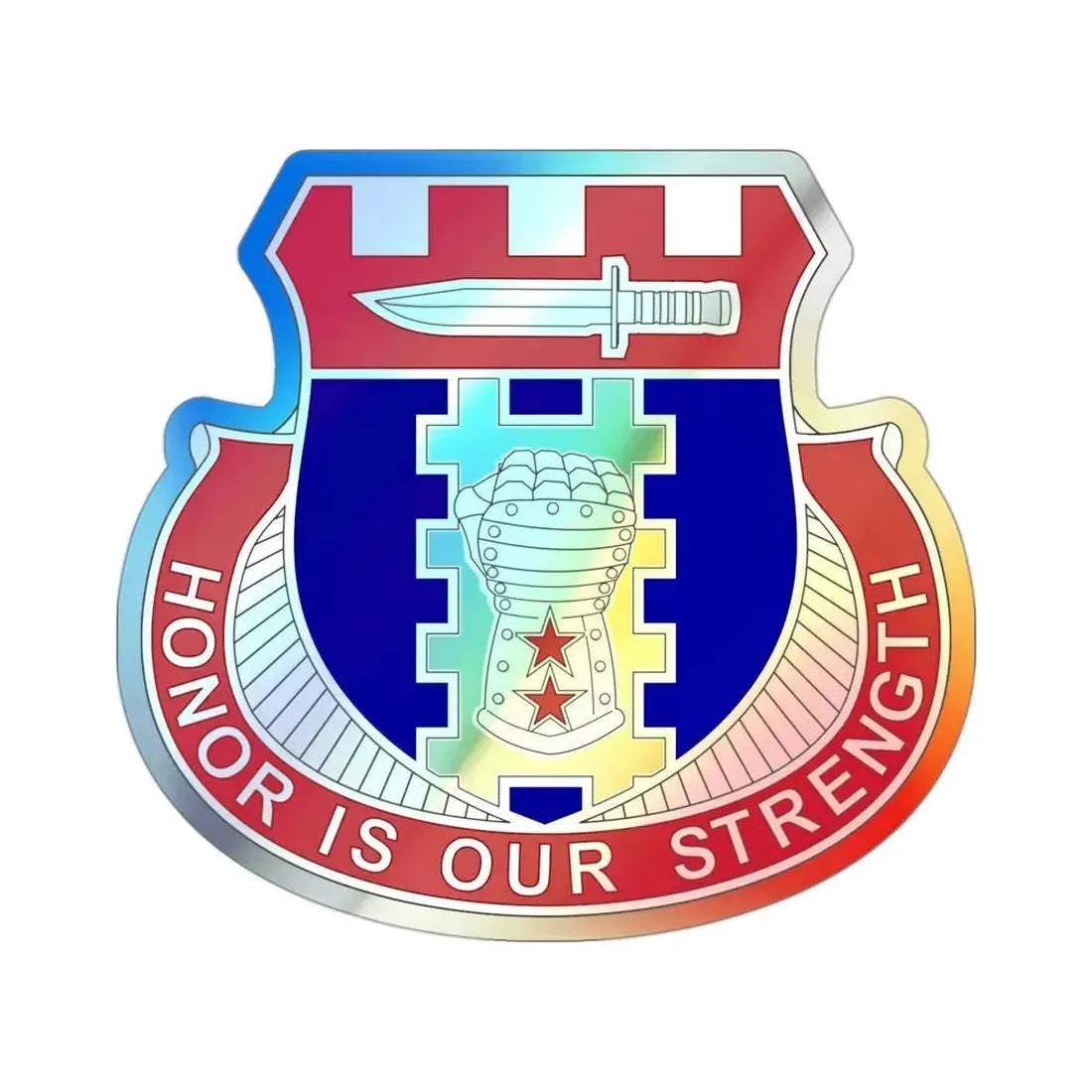 150 Engineer Battalion v2 (U.S. Army) Holographic STICKER Die-Cut Vinyl Decal 3 Inch Holographic - The Sticker Space