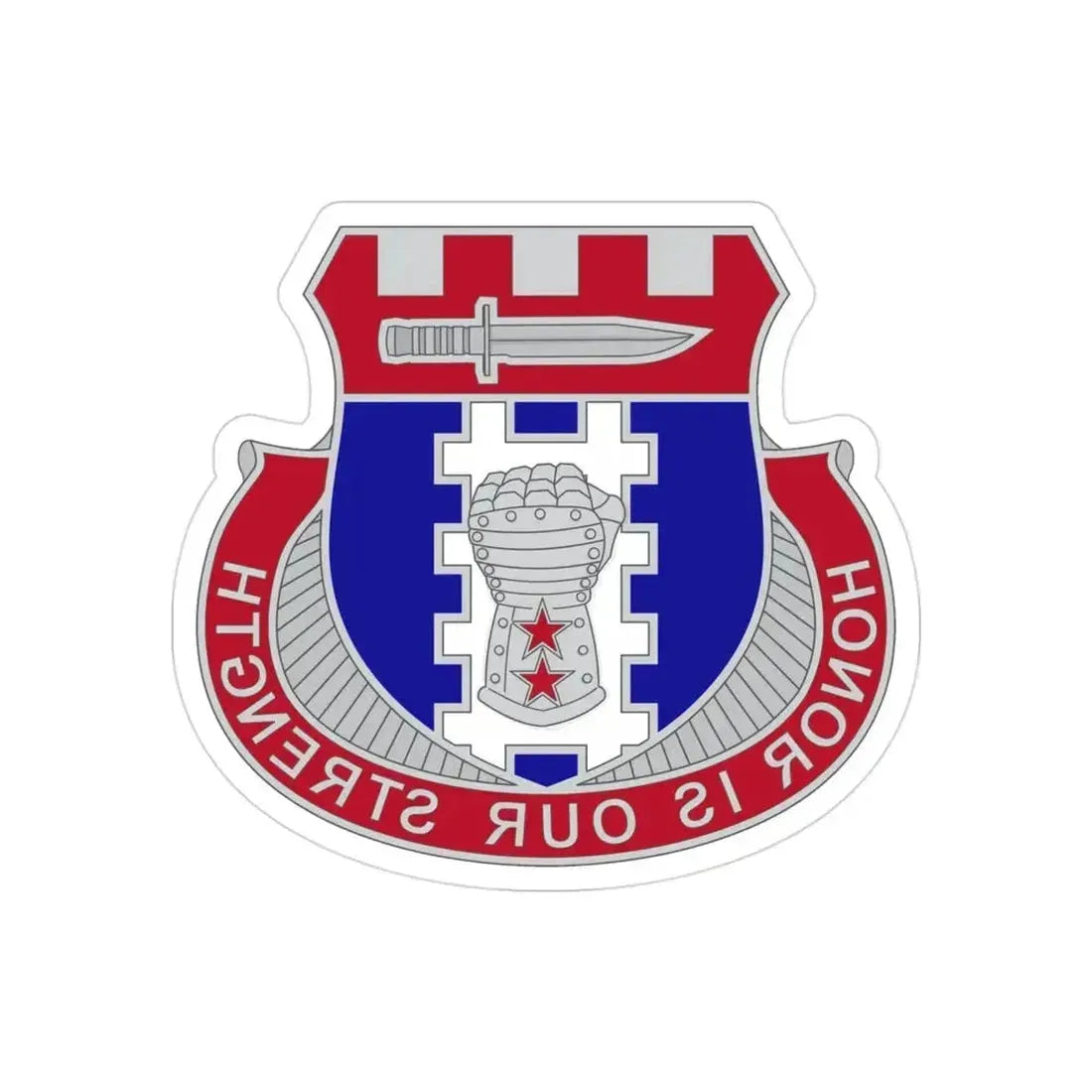 150 Engineer Battalion1 (U.S. Army) REVERSE PRINT Transparent Die-Cut STICKER 3 Inch Die-Cut Transparent - The Sticker Space