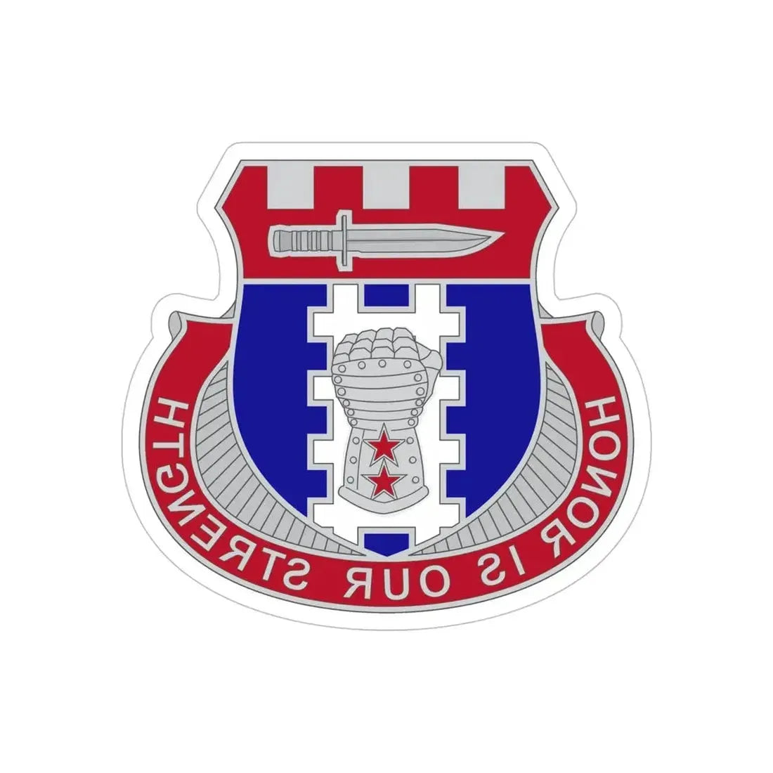 150 Engineer Battalion1 (U.S. Army) REVERSE PRINT Transparent Die-Cut STICKER - The Sticker Space
