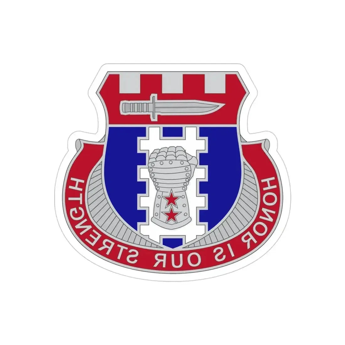 150 Engineer Battalion1 (U.S. Army) REVERSE PRINT Transparent Die-Cut STICKER - The Sticker Space