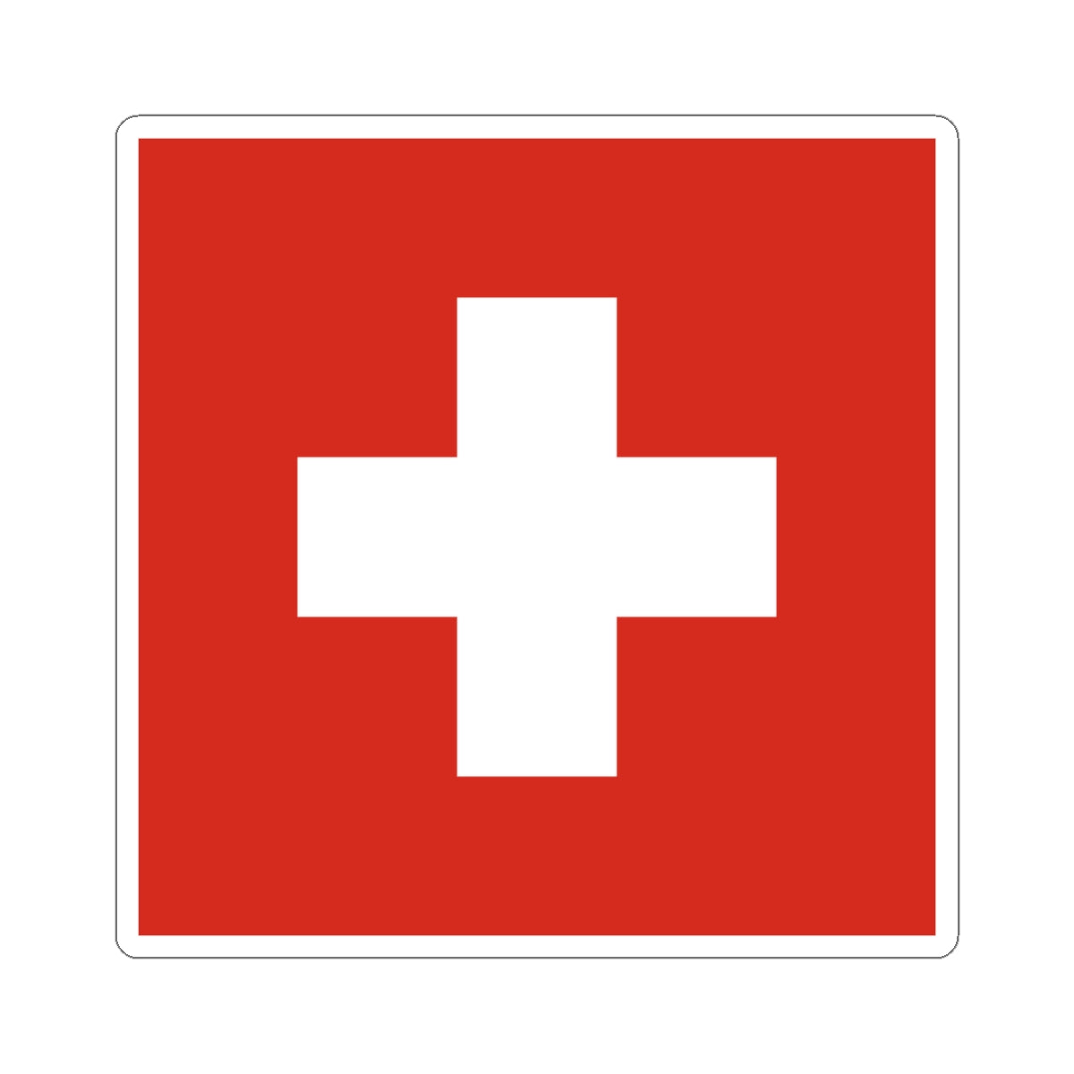 Flag of Switzerland 3-5 (Switzerland) STICKER Vinyl Kiss-Cut Decal