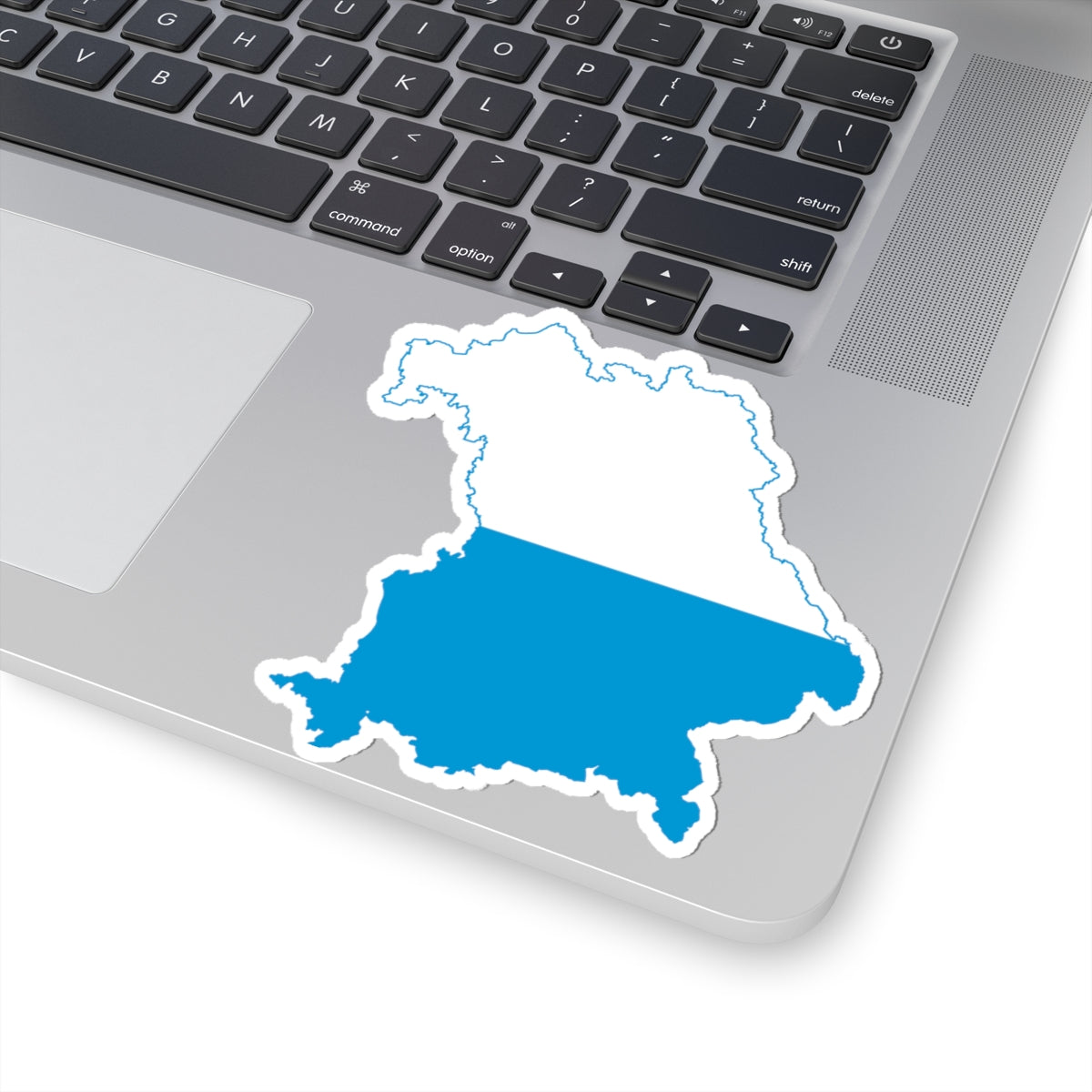 Flag map of Bavaria striped (Germany) STICKER Vinyl Kiss-Cut Decal