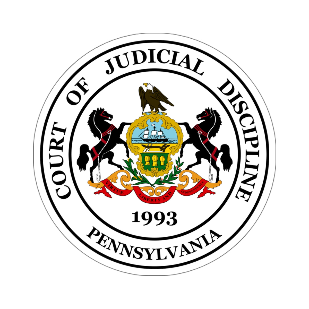 Seal of the Pennsylvania Court of Judicial Discipline - STICKER Vinyl Kiss-Cut Decal