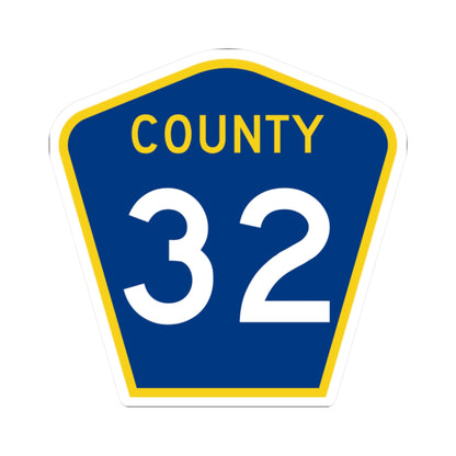 County 32 MN (Minnesota) (Road Sign) STICKER Vinyl Kiss-Cut Decal