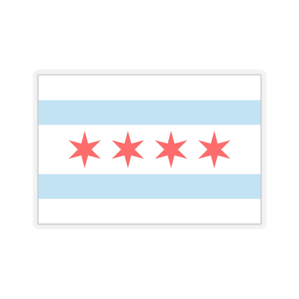 Flag of Chicago, Illinois - STICKER Vinyl Kiss-Cut Decal