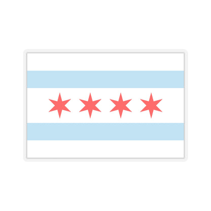 Flag of Chicago, Illinois - STICKER Vinyl Kiss-Cut Decal