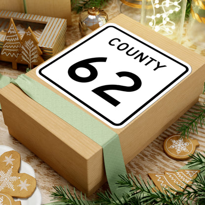 County 62 square (Minnesota) (Road Sign) STICKER Vinyl Kiss-Cut Decal