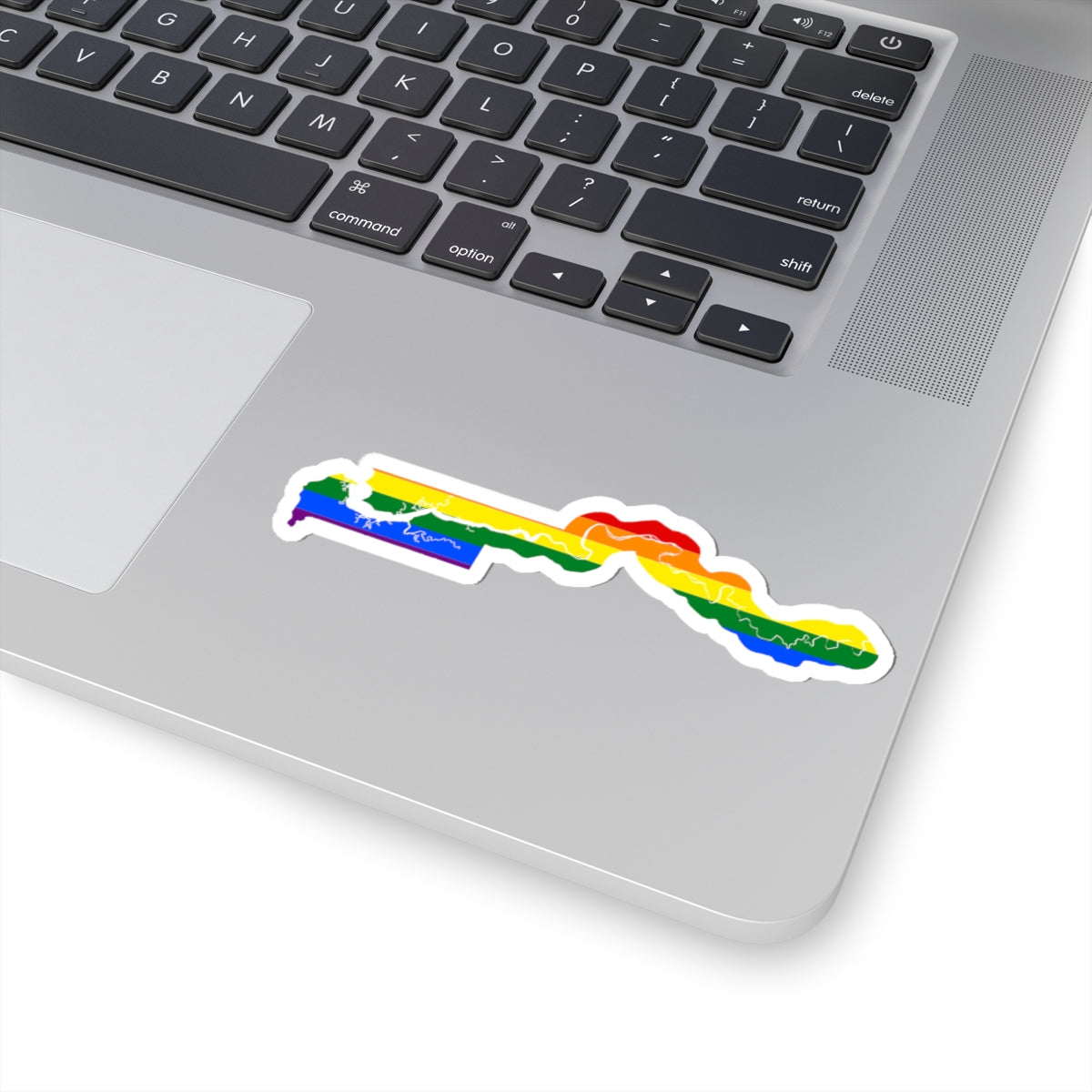 LGBT flag map of The Gambia (Gambia) STICKER Vinyl Kiss-Cut Decal