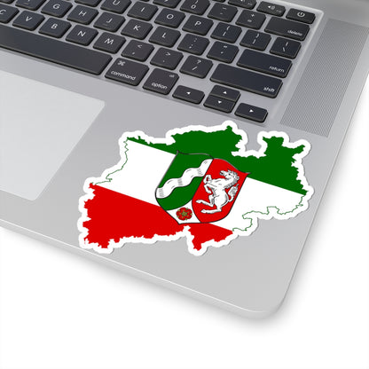 Flag map of North Rhine-Westphalia (Germany) STICKER Vinyl Kiss-Cut Decal