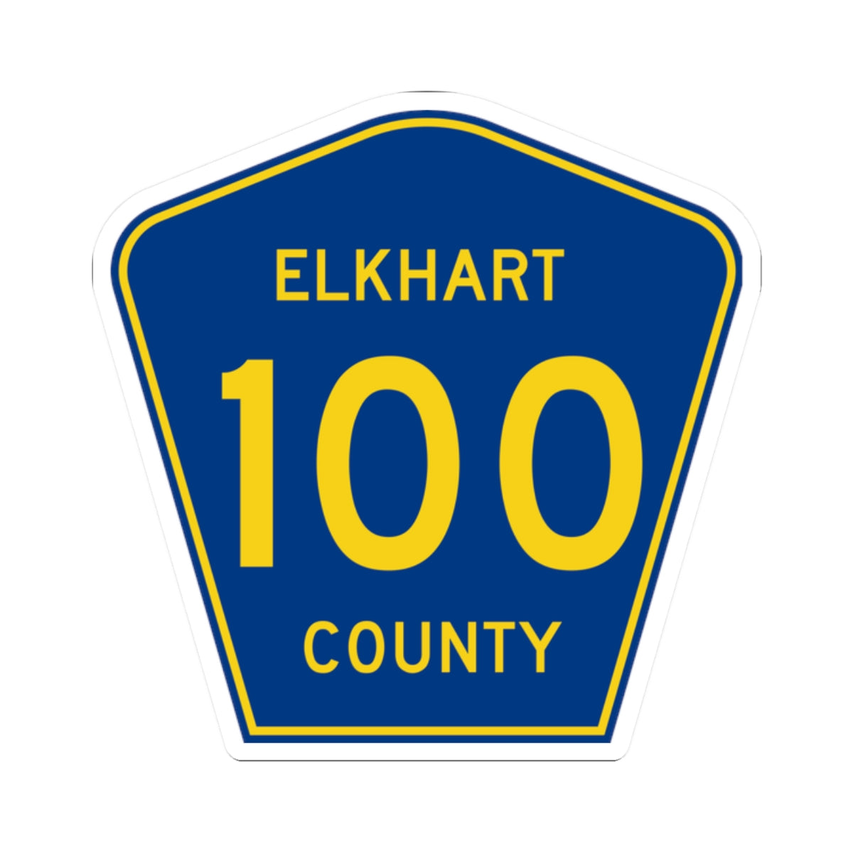 Elkhart County Road 100 IN (Indiana) (Road Sign) STICKER Vinyl Kiss-Cut Decal