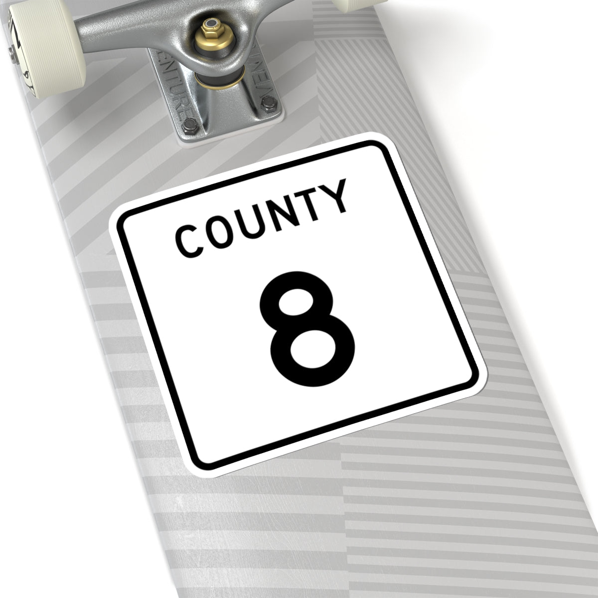 County 8 square (Minnesota) (Road Sign) STICKER Vinyl Kiss-Cut Decal