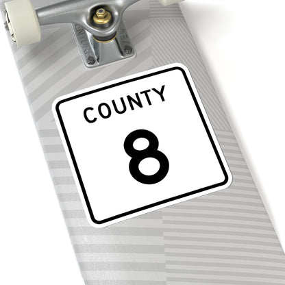 County 8 square (Minnesota) (Road Sign) STICKER Vinyl Kiss-Cut Decal
