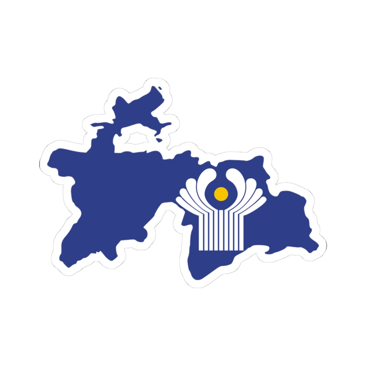 Flag-map of Tajikistan CIS (Tajikistan) STICKER Vinyl Kiss-Cut Decal