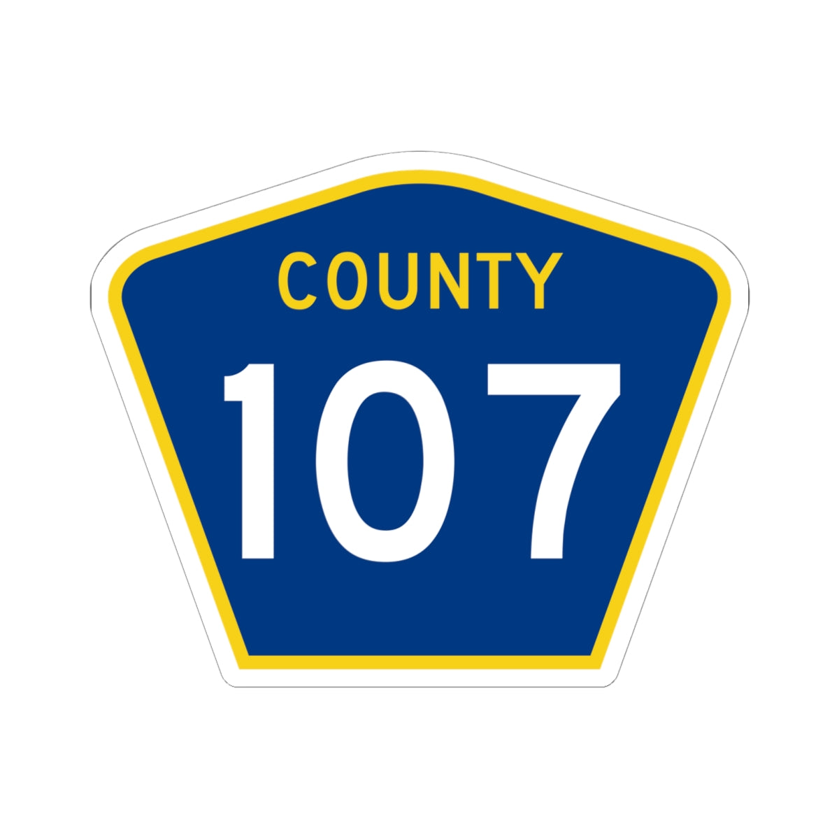 County 107 MN (Minnesota) (Road Sign) STICKER Vinyl Kiss-Cut Decal