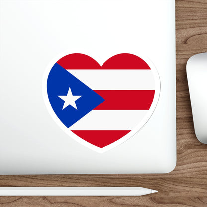 Heart Flag of Puerto Rico 1952-1995 - STICKER Vinyl Die-Cut Decal