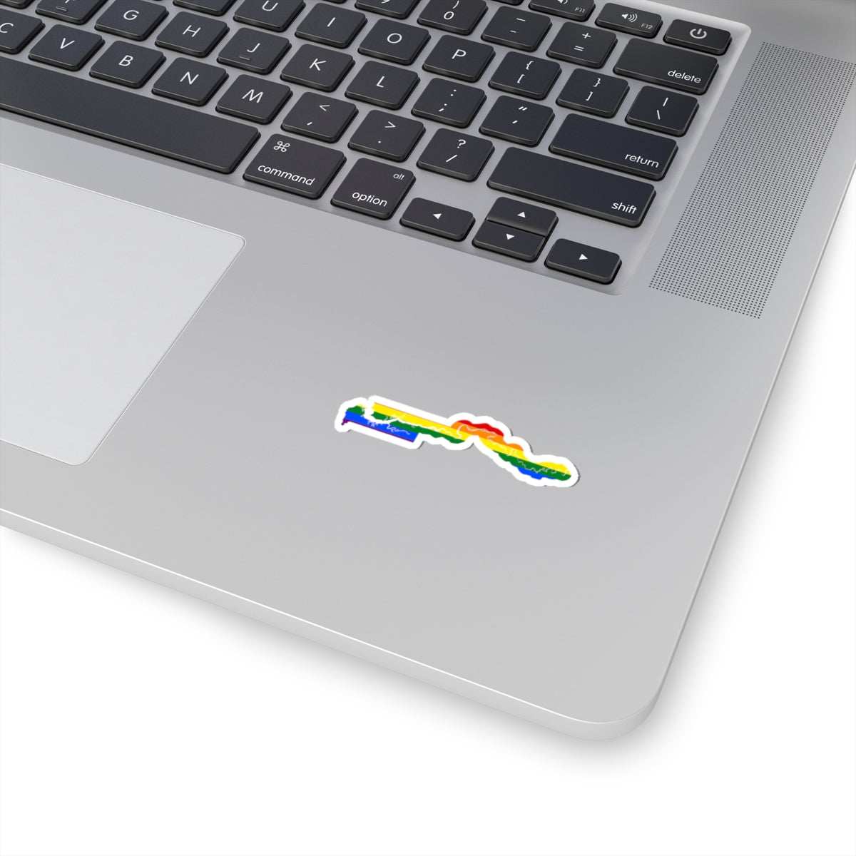 LGBT flag map of The Gambia (Gambia) STICKER Vinyl Kiss-Cut Decal
