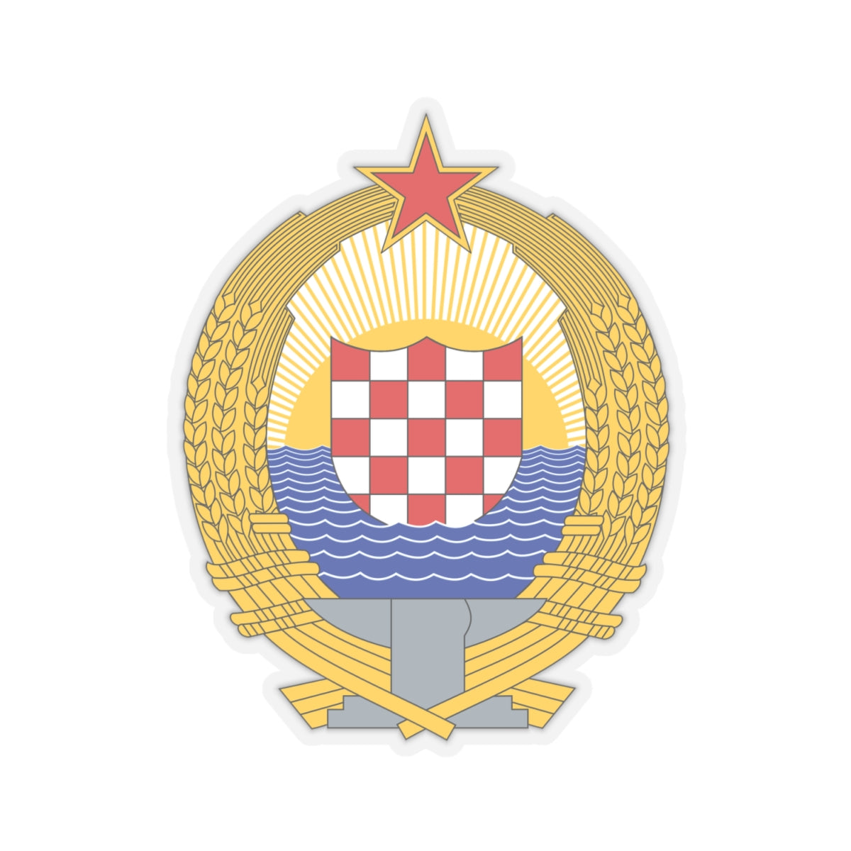 Coat of Arms of the Socialist Republic of Croatia - STICKER Vinyl Kiss-Cut Decal