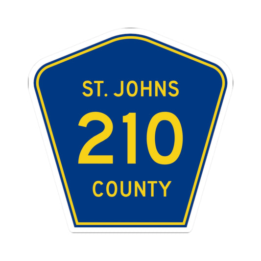 St. Johns County 210 (Florida) (Road Sign) STICKER Vinyl Kiss-Cut Decal