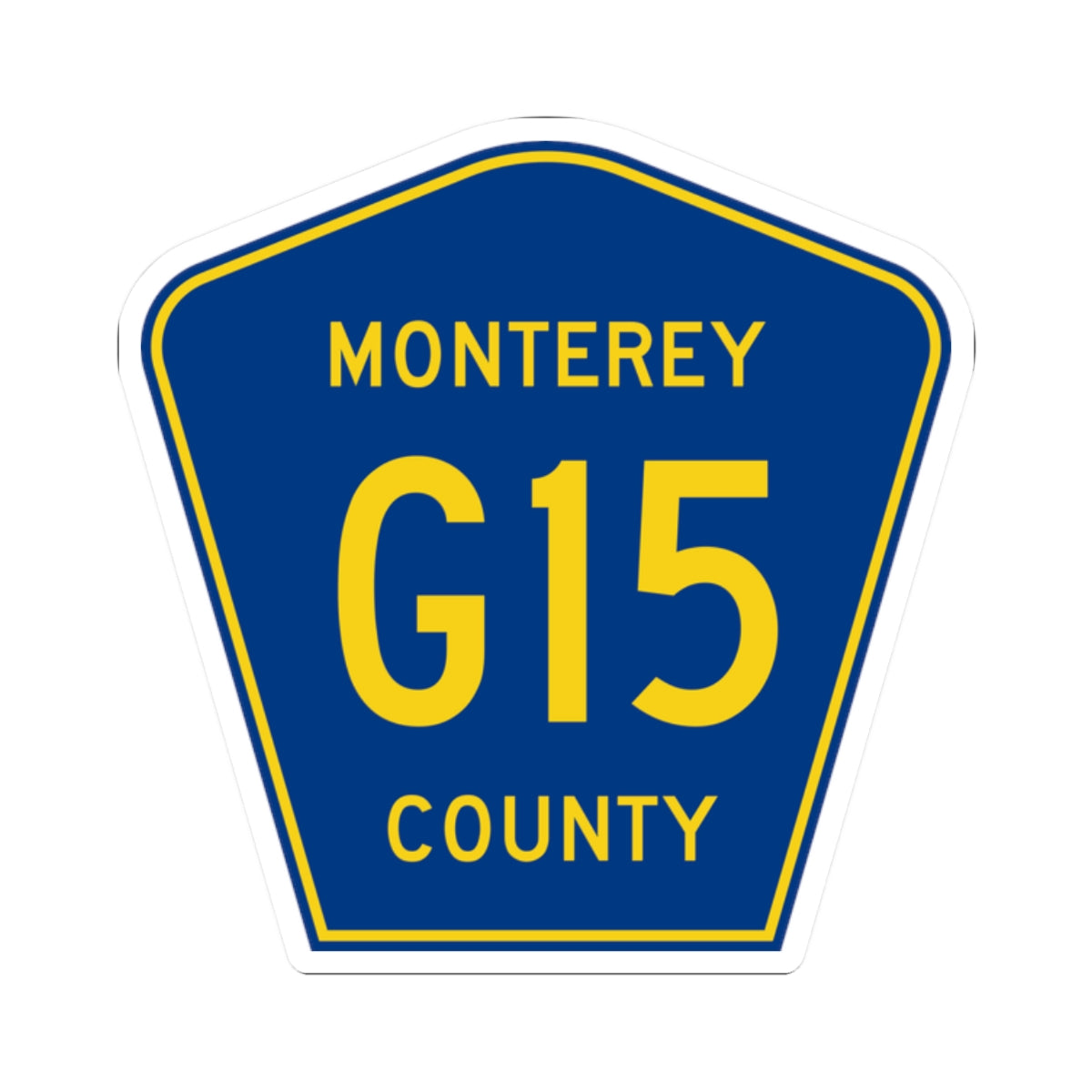 Monterey County G15 (California) (Road Sign) STICKER Vinyl Kiss-Cut Decal