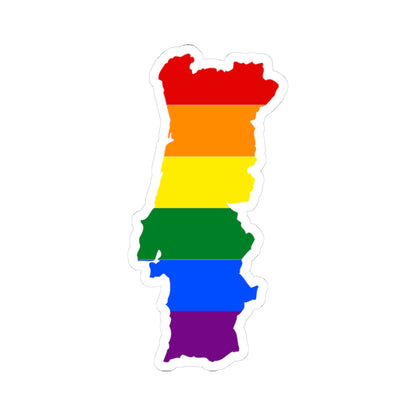 LGBT flag map of Portugal (Portugal) STICKER Vinyl Kiss-Cut Decal