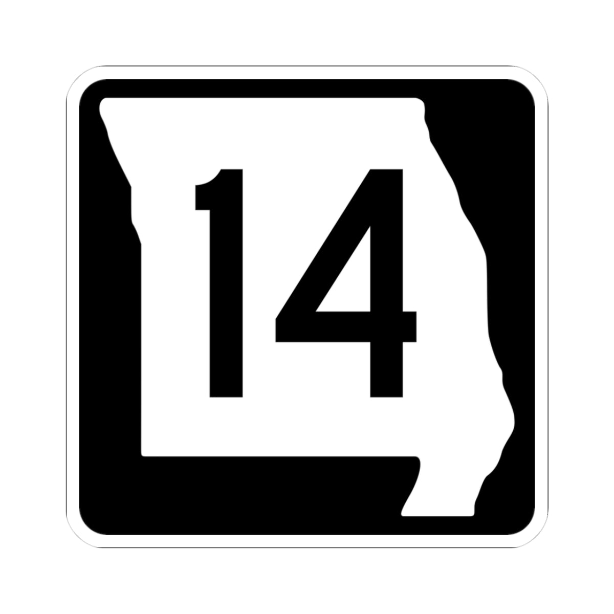MO-14 (Missouri) (Road Sign) STICKER Vinyl Kiss-Cut Decal