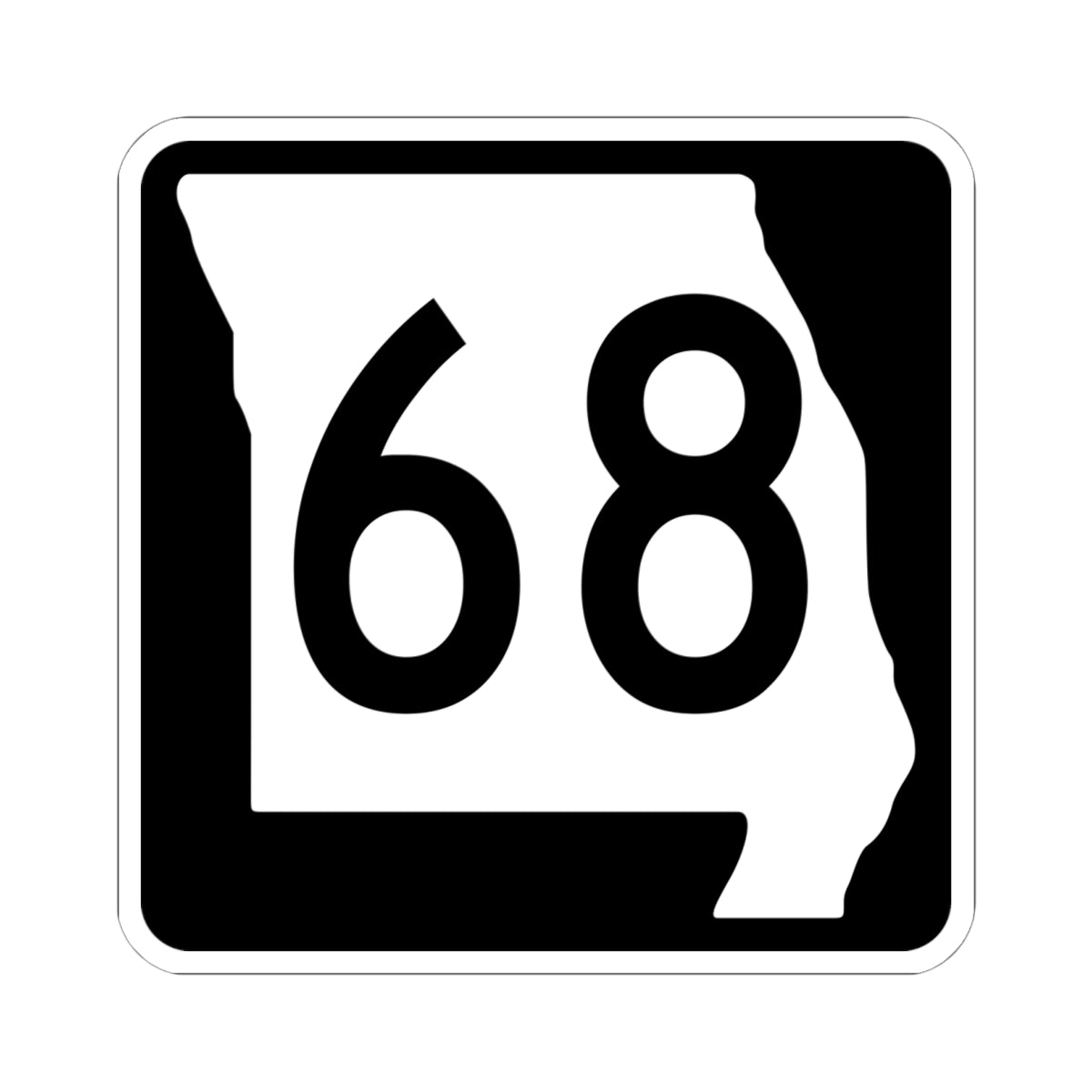 MO-68 (Missouri) (Road Sign) STICKER Vinyl Kiss-Cut Decal