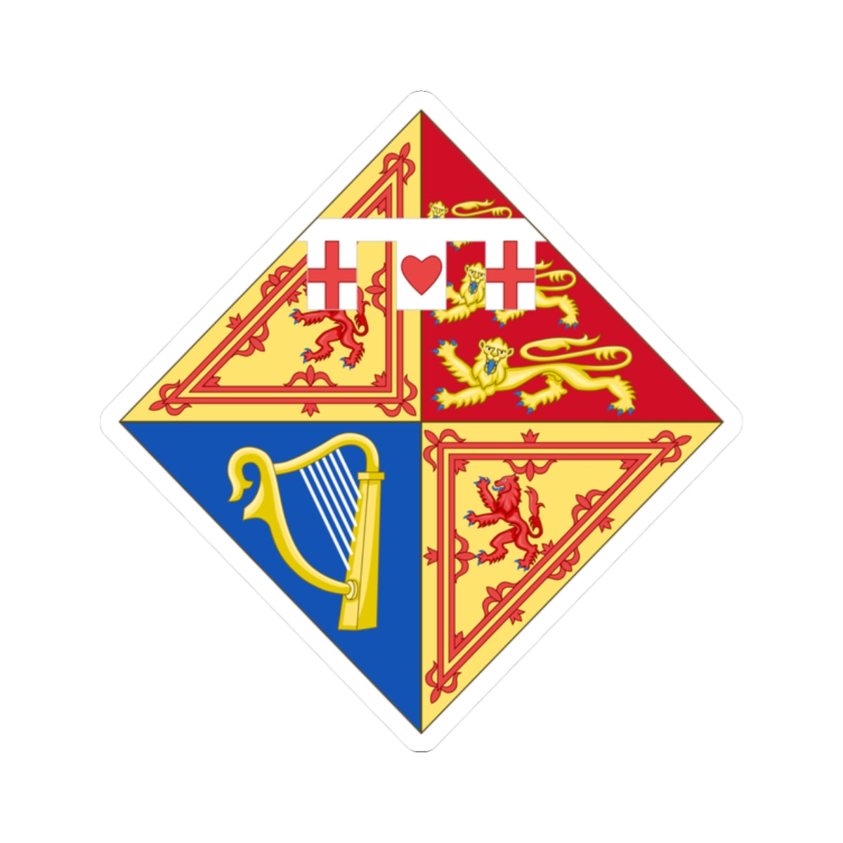 Arms of Anne the Princess Royal Scotland (United Kingdom) (Coat of Arms) STICKER Vinyl Kiss-Cut Decal