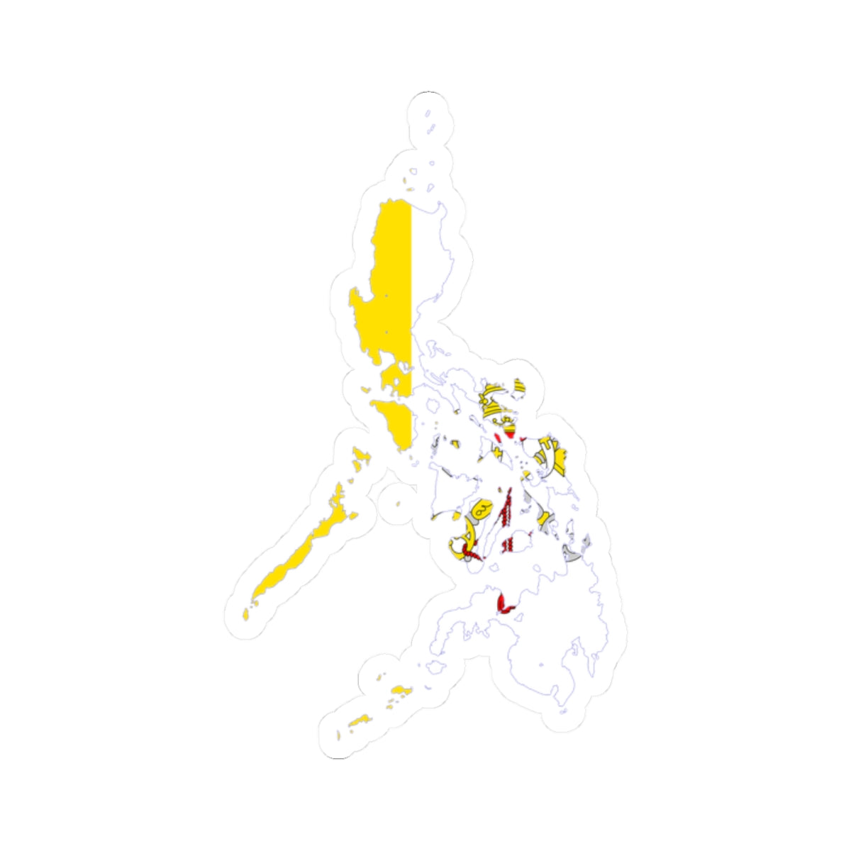 Flag map of Catholic Philippines (Philippines) STICKER Vinyl Kiss-Cut Decal