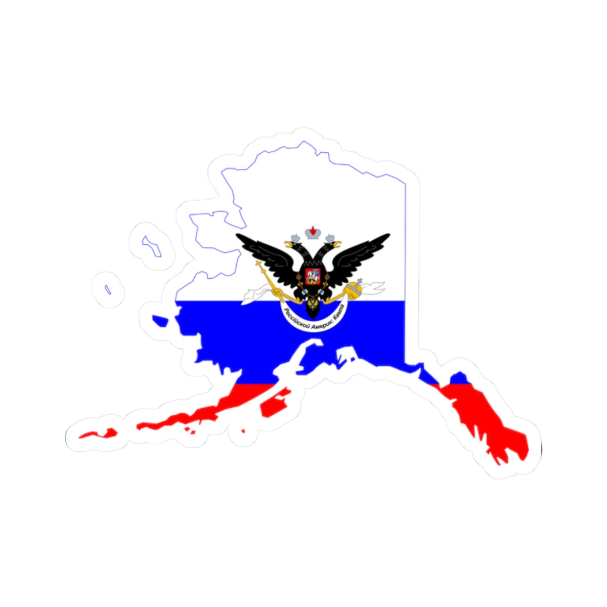 Flag-map of the Russian-American Company (Russia) STICKER Vinyl Kiss-Cut Decal