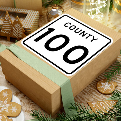 County 100 square (Minnesota) (Road Sign) STICKER Vinyl Kiss-Cut Decal