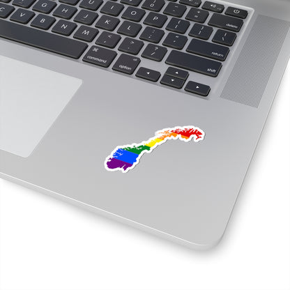 LGBT flag map of Norway (Norway) STICKER Vinyl Kiss-Cut Decal