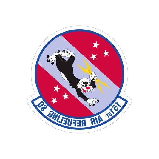 151 Air Refueling Squadron (U.S. Air Force) REVERSE PRINT Transparent STICKER-6" × 6"-The Sticker Space
