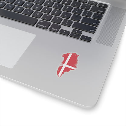 Flag map of Greenland Denmark (Denmark) STICKER Vinyl Kiss-Cut Decal