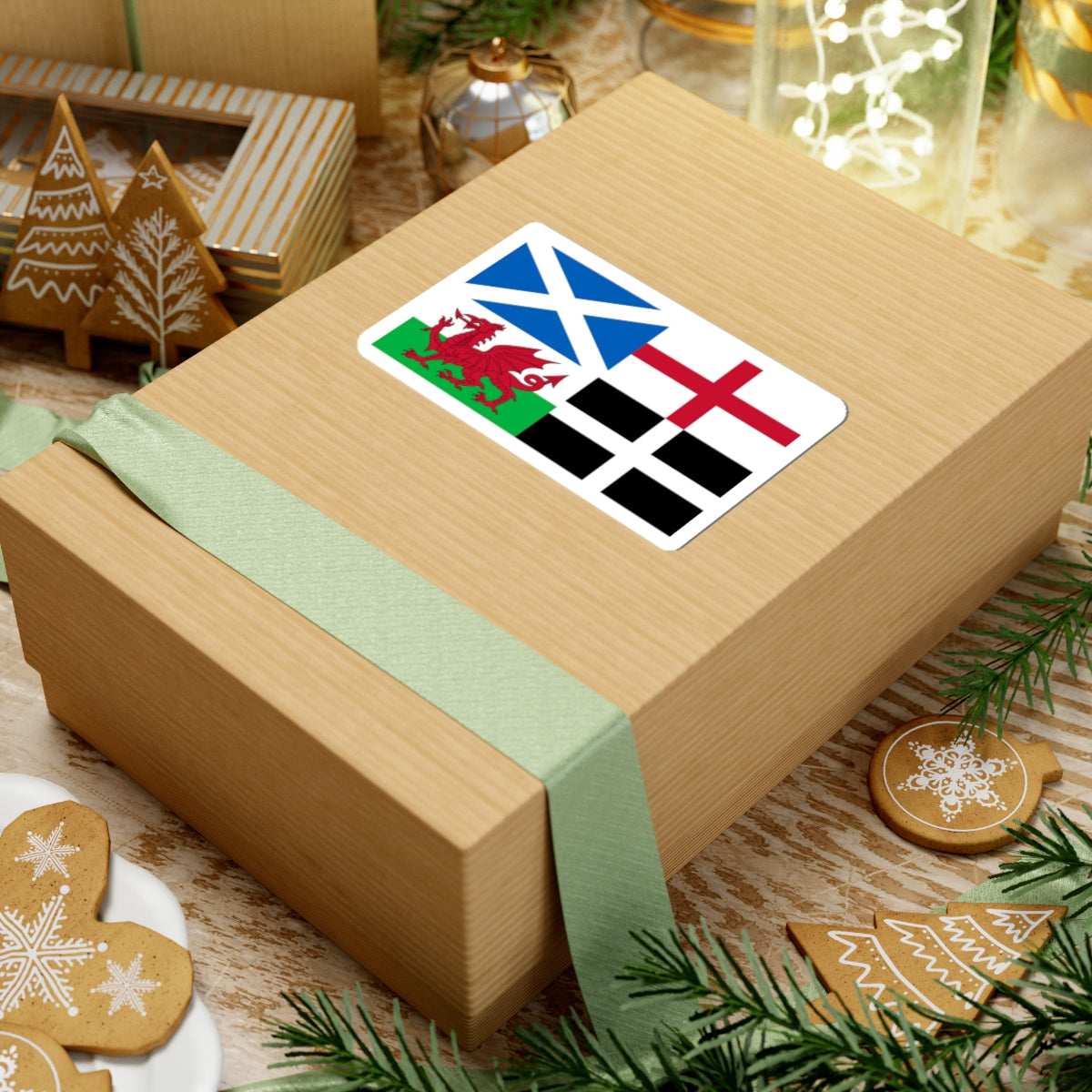 Flags of Scotland England Wales and Cornwall (England) STICKER Vinyl Kiss-Cut Decal