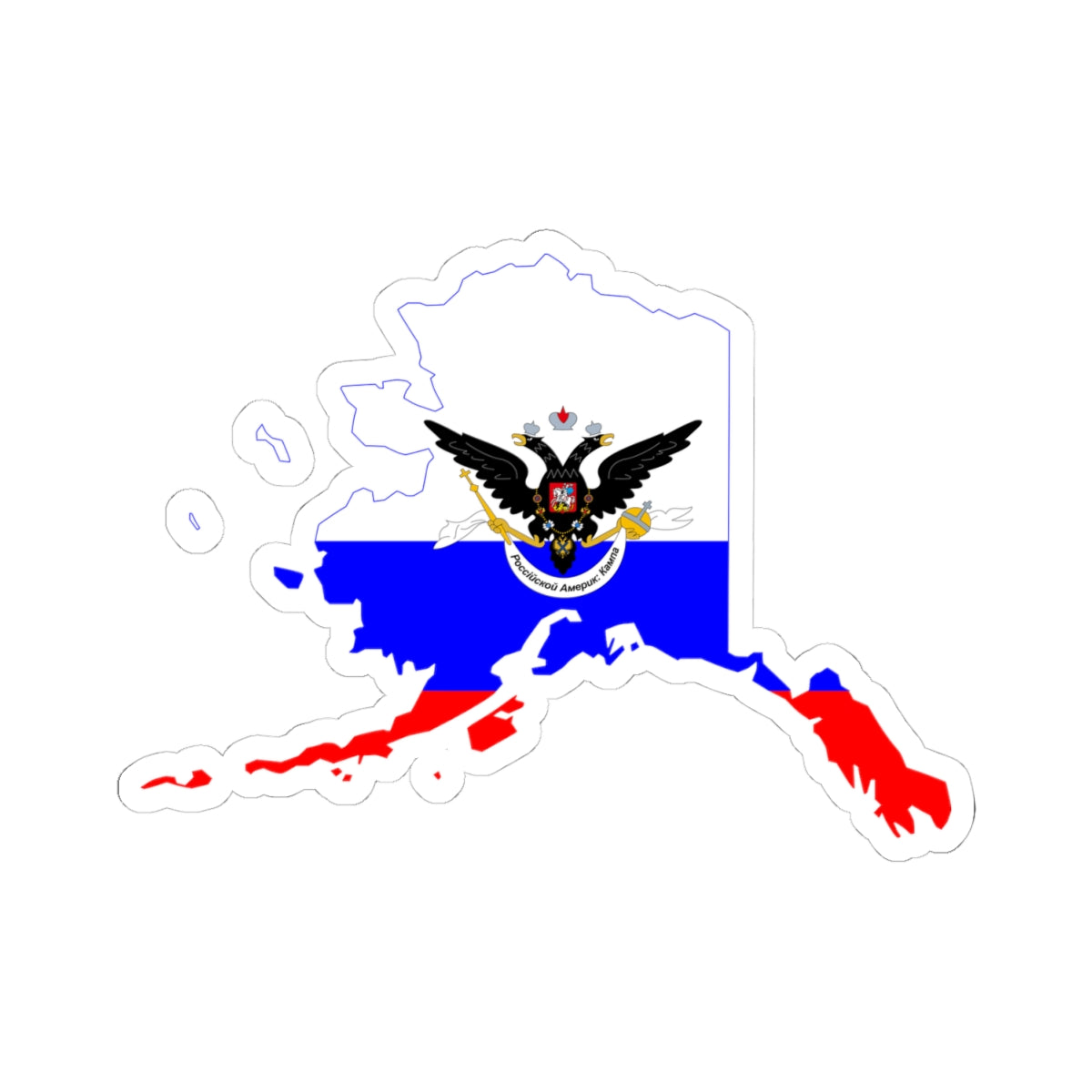 Flag-map of the Russian-American Company (Russia) STICKER Vinyl Kiss-Cut Decal