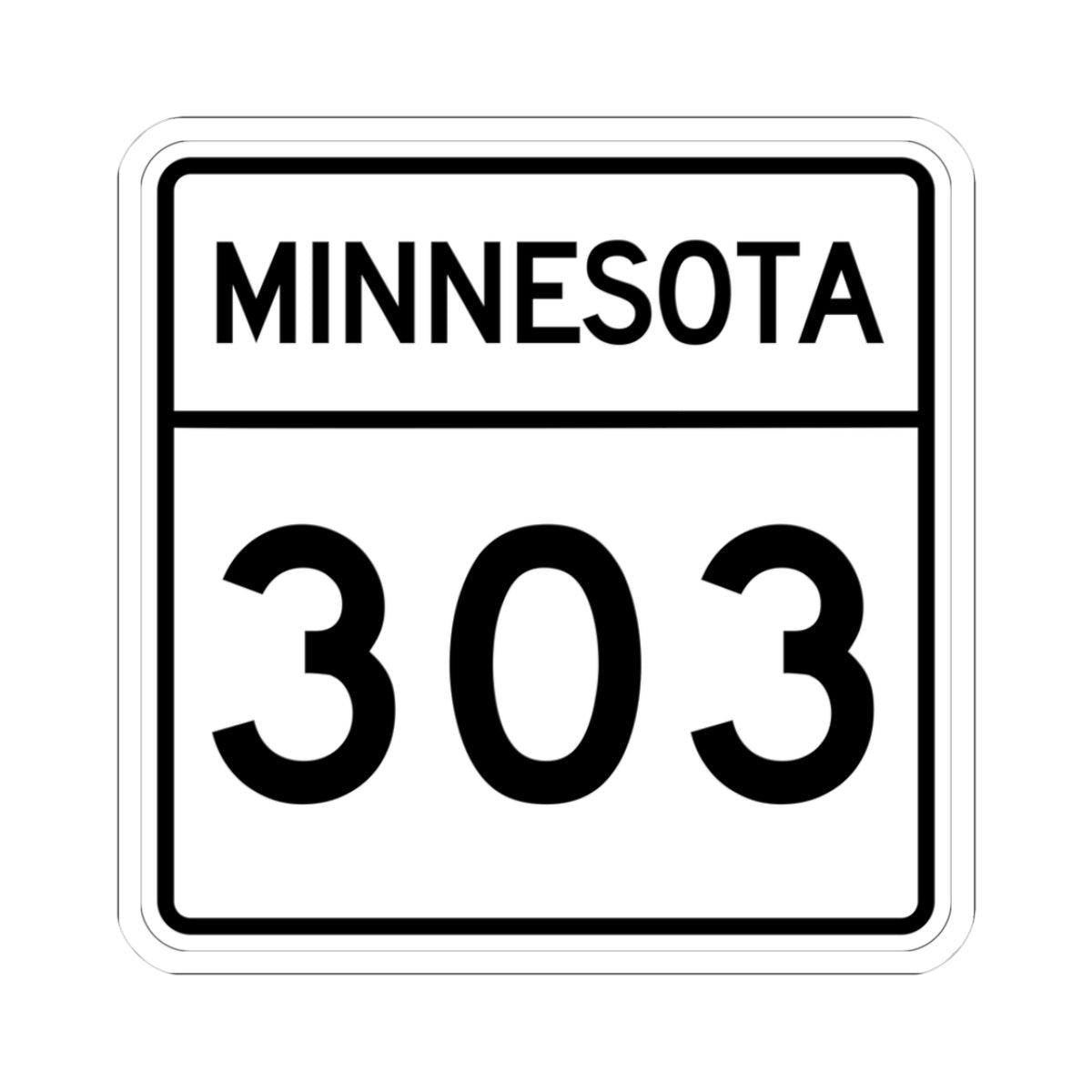 MN-303 1948 (Minnesota) (Road Sign) STICKER Vinyl Kiss-Cut Decal