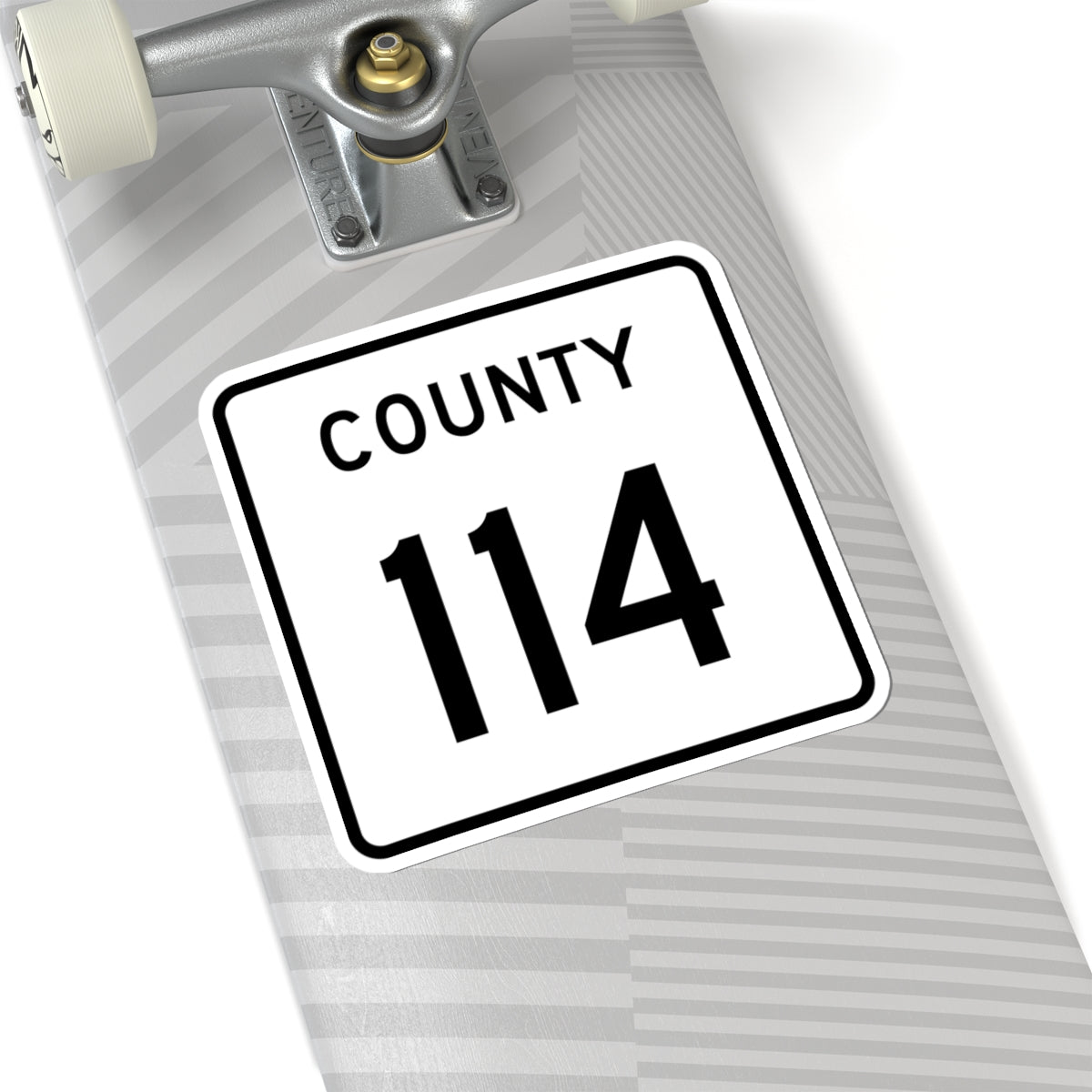 County 114 square (Minnesota) (Road Sign) STICKER Vinyl Kiss-Cut Decal