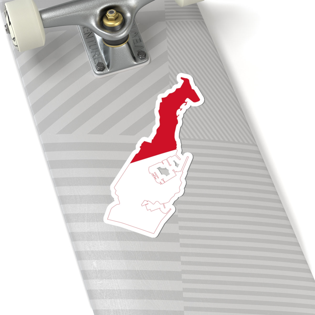 Flag-map of Monaco2 (Monaco) STICKER Vinyl Kiss-Cut Decal